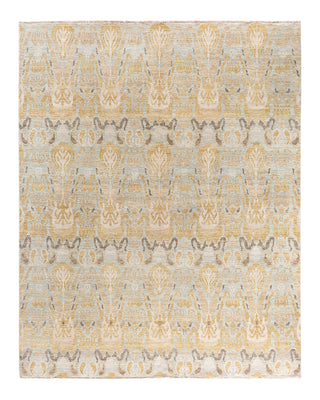 Traditional Ikat Hand Knotted Floral Wool Brown Area Rug 8' 0" x 10' 1"