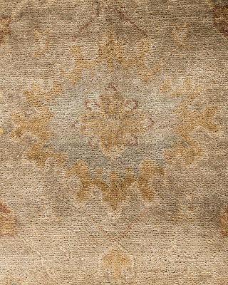 Traditional Oushak Hand Knotted Floral Wool Green Area Rug 9' 3" x 12' 3"