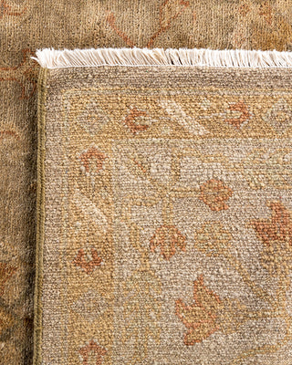 Traditional Oushak Hand Knotted Floral Wool Green Area Rug 9' 3" x 12' 3"