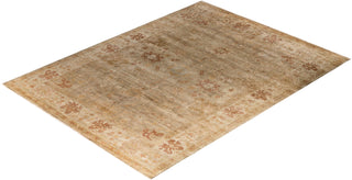 Traditional Oushak Hand Knotted Floral Wool Green Area Rug 9' 3" x 12' 3"