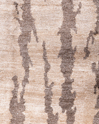 Traditional Ganga Hand Knotted Abstract Silk Gold Area Rug 8' 10" x 11' 10"