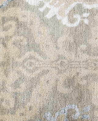 Traditional Floral Wool, Silk Hand Knotted Beige Area Rug 8' 1" x 10' 1"