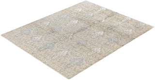 Traditional Floral Wool, Silk Hand Knotted Beige Area Rug 8' 1" x 10' 1"