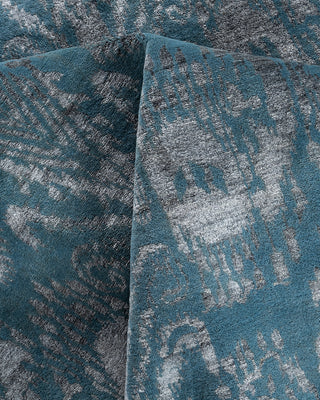 Traditional Ikat Hand Knotted Abstract Silk & Wool Blend Gray Area Rug 8' 10" x 12' 3"