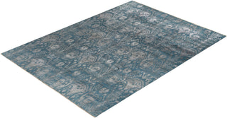 Traditional Ikat Hand Knotted Abstract Silk & Wool Blend Gray Area Rug 8' 10" x 12' 3"