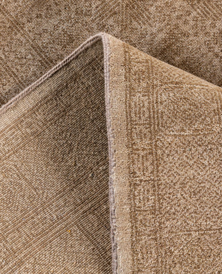 Contemporary Geometric Wool Hand Knotted Ivory Area Rug 9' 1" x 12' 1"