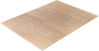 Contemporary Geometric Wool Hand Knotted Ivory Area Rug 9' 1" x 12' 1"