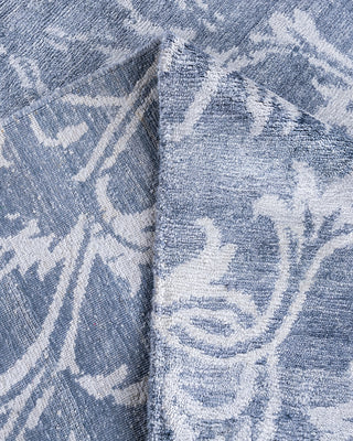 Contemporary Modern Hand Knotted Abstract Silk Gray Area Rug 9' 2" x 12' 2"