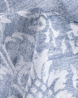 Contemporary Modern Hand Knotted Abstract Silk Gray Area Rug 9' 2" x 12' 2"