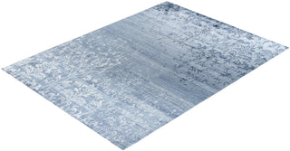 Contemporary Modern Hand Knotted Abstract Silk Gray Area Rug 9' 2" x 12' 2"