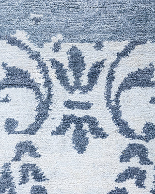 Contemporary Modern Hand Knotted Abstract Silk Gray Area Rug 9' 2" x 12' 0"