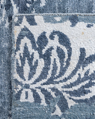 Contemporary Modern Hand Knotted Abstract Silk Gray Area Rug 9' 2" x 12' 0"