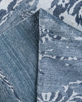 Contemporary Modern Hand Knotted Abstract Silk Gray Area Rug 9' 2" x 12' 0"
