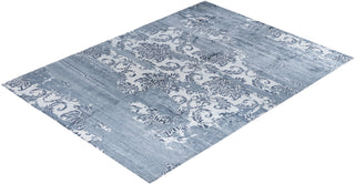 Contemporary Modern Hand Knotted Abstract Silk Gray Area Rug 9' 2" x 12' 0"
