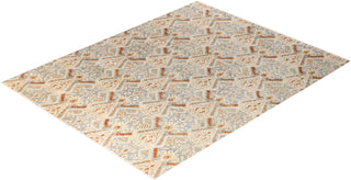Traditional Ikat Hand Knotted Floral Silk & Wool Blend Gray Area Rug 8' 0" x 10' 1"