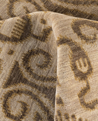 Traditional Floral Wool Hand Knotted Beige Area Rug 8' 1" x 10' 3"