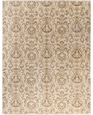 Traditional Floral Wool Hand Knotted Beige Area Rug 8' 1" x 10' 3"