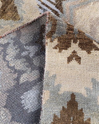 Traditional Ikat Hand Knotted Floral Wool Beige Area Rug 8' 0" x 9' 10"
