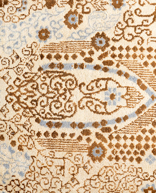 Traditional Floral Wool, Silk Hand Knotted Beige Area Rug 8' 2" x 10' 1"