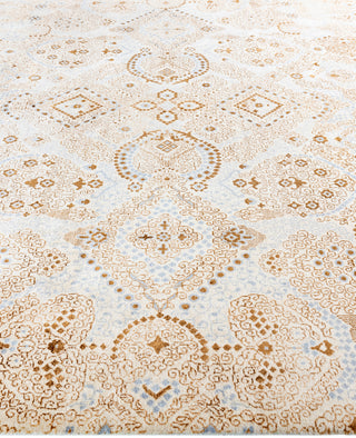 Traditional Floral Wool, Silk Hand Knotted Beige Area Rug 8' 2" x 10' 1"