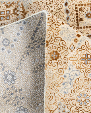 Traditional Floral Wool, Silk Hand Knotted Beige Area Rug 8' 2" x 10' 1"