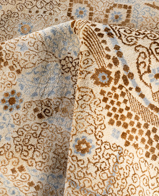 Traditional Floral Wool, Silk Hand Knotted Beige Area Rug 8' 2" x 10' 1"