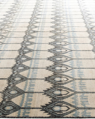 Traditional Ikat Hand Knotted Floral Wool Beige Area Rug 9' 1" x 12' 4"