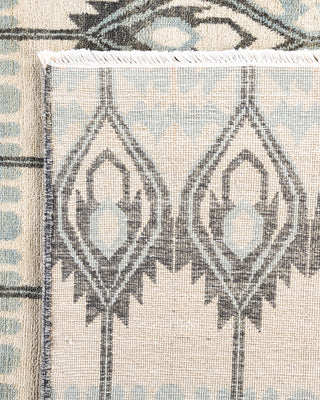 Traditional Ikat Hand Knotted Floral Wool Beige Area Rug 9' 1" x 12' 4"