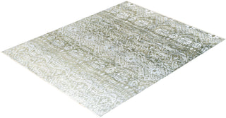 Traditional Ikat Hand Knotted Abstract Silk & Wool Blend Ivory Area Rug 8' 0" x 10' 0"
