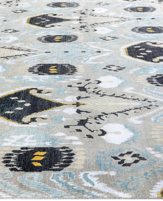 Traditional Geometric Wool, Silk Hand Knotted Gray Area Rug 8' 2" x 10' 4"
