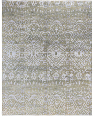 Traditional Floral Wool, Silk Hand Knotted Beige Area Rug 8' 1" x 10' 1"