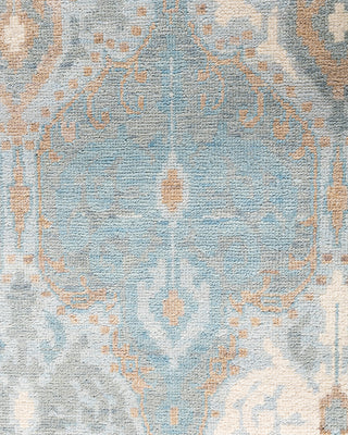 Contemporary Modern Hand Knotted Floral Wool Gray Area Rug 8' 1" x 10' 4"