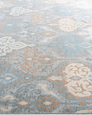 Contemporary Modern Hand Knotted Floral Wool Gray Area Rug 8' 1" x 10' 4"