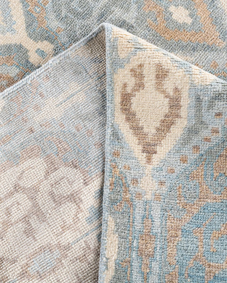 Contemporary Modern Hand Knotted Floral Wool Gray Area Rug 8' 1" x 10' 4"