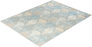 Contemporary Modern Hand Knotted Floral Wool Gray Area Rug 8' 1" x 10' 4"