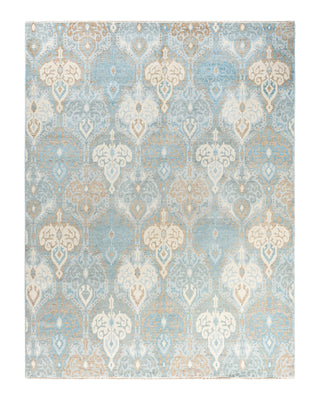 Contemporary Modern Hand Knotted Floral Wool Gray Area Rug 8' 1" x 10' 4"