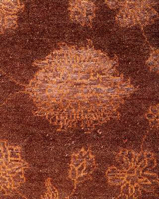 Traditional Ikat Hand Knotted Floral Wool Brown Area Rug 8' 2" x 10' 2"