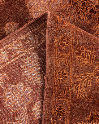 Traditional Ikat Hand Knotted Floral Wool Brown Area Rug 8' 2" x 10' 2"