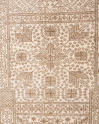 Traditional Ikat Hand Knotted Geometric Wool Ivory Area Rug 9' 2" x 12' 4"