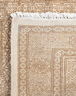 Traditional Ikat Hand Knotted Geometric Wool Ivory Area Rug 9' 2" x 12' 4"