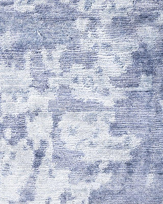 Contemporary Modern Hand Knotted Abstract Silk Gray Area Rug 9' 0" x 12' 2"