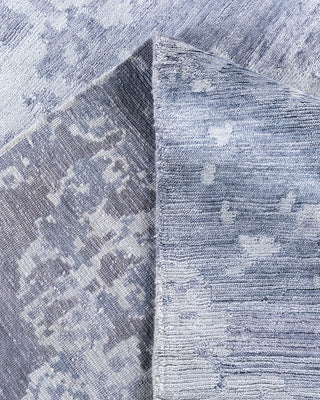 Contemporary Modern Hand Knotted Abstract Silk Gray Area Rug 9' 0" x 12' 2"