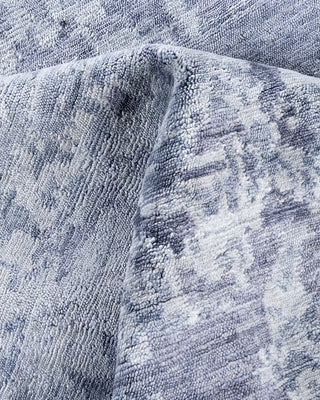 Contemporary Modern Hand Knotted Abstract Silk Gray Area Rug 9' 0" x 12' 2"