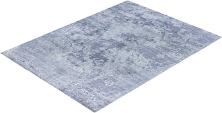 Contemporary Modern Hand Knotted Abstract Silk Gray Area Rug 9' 0" x 12' 2"