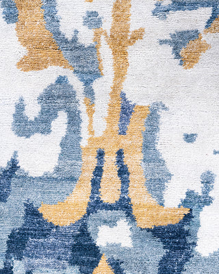 Contemporary Modern Hand Knotted Abstract Silk Purple Area Rug 9' 2" x 11' 10"