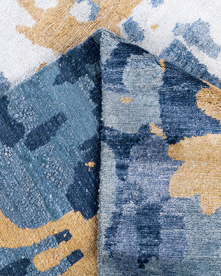 Contemporary Modern Hand Knotted Abstract Silk Purple Area Rug 9' 2" x 11' 10"