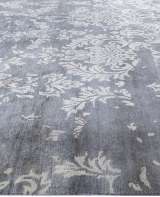 Traditional Abstarct Wool, Silk Hand Knotted Gray Area Rug 8' 10" x 11' 10"