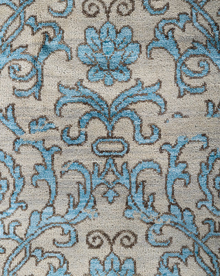 Traditional Ikat Hand Knotted Abstract Silk & Wool Blend Sand Area Rug 9' 0" x 11' 8"