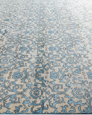 Traditional Ikat Hand Knotted Abstract Silk & Wool Blend Sand Area Rug 9' 0" x 11' 8"