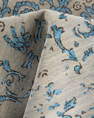 Traditional Ikat Hand Knotted Abstract Silk & Wool Blend Sand Area Rug 9' 0" x 11' 8"